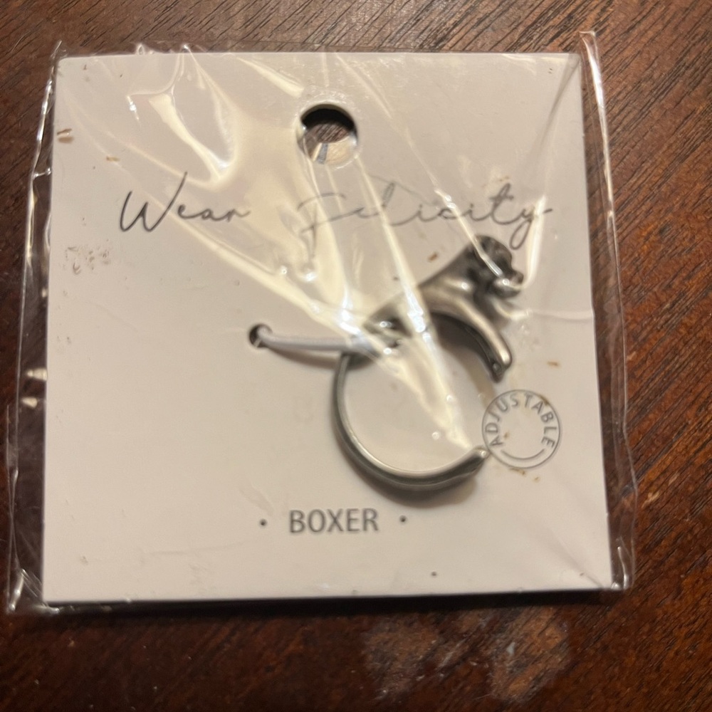 Silver Adjustable 'Boxer' Ring Set